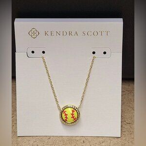 Kendra Scott Softball Gold Short Pendant Necklace
